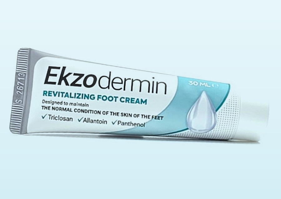 Η πρόσοψη της συσκευασίας Ekzodermin με το όνομα του προϊόντος
