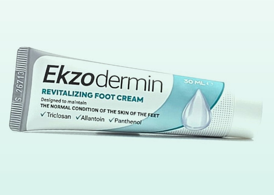 Az Ekzodermin csomagolásának eleje a termék nevével